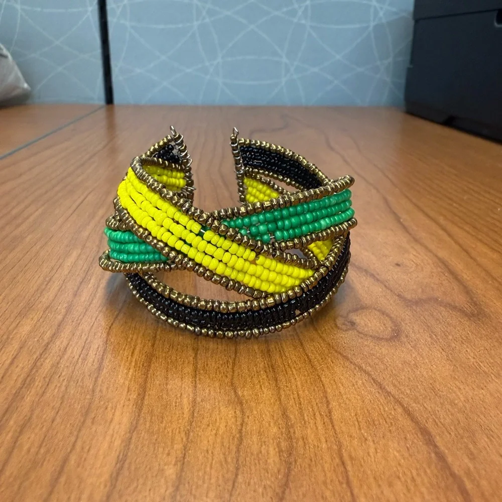 Multicolor Beaded Cuff Bracelet - Picture 1 of 2